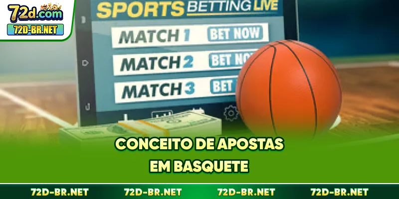 Conceito de Apostas em basquete na 72D